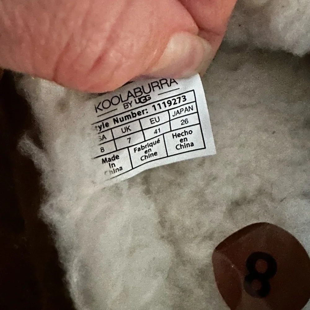 Kookaburra‎ by UGG Tipton tan suede Sherpa lined slippers men’s size 8 NWOB